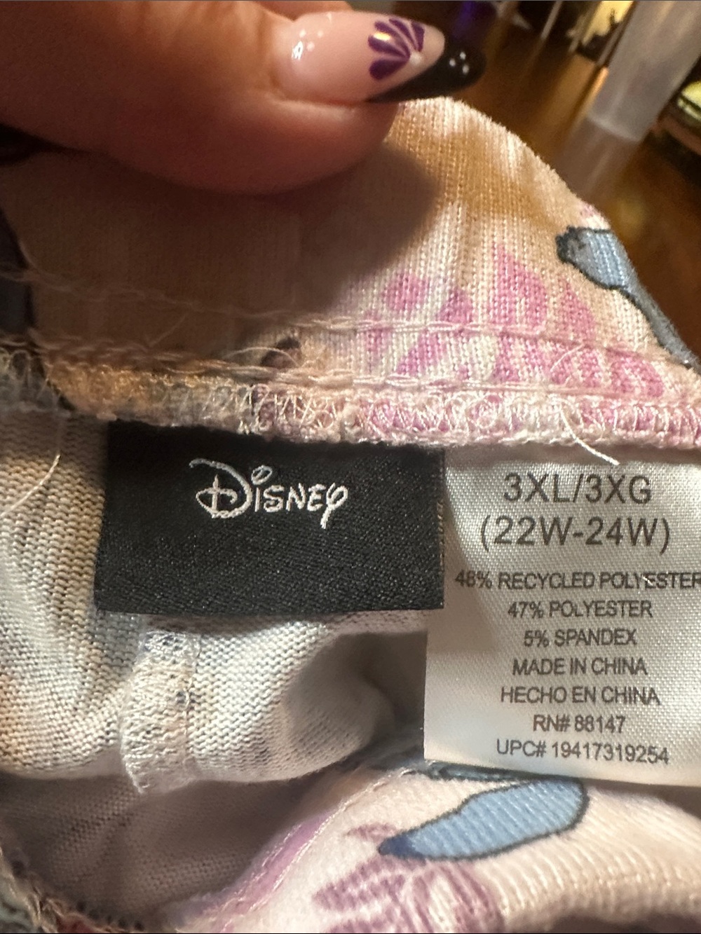 Disney Pink and Blue Stitch Lounge Shorts - Picture 2 of 3